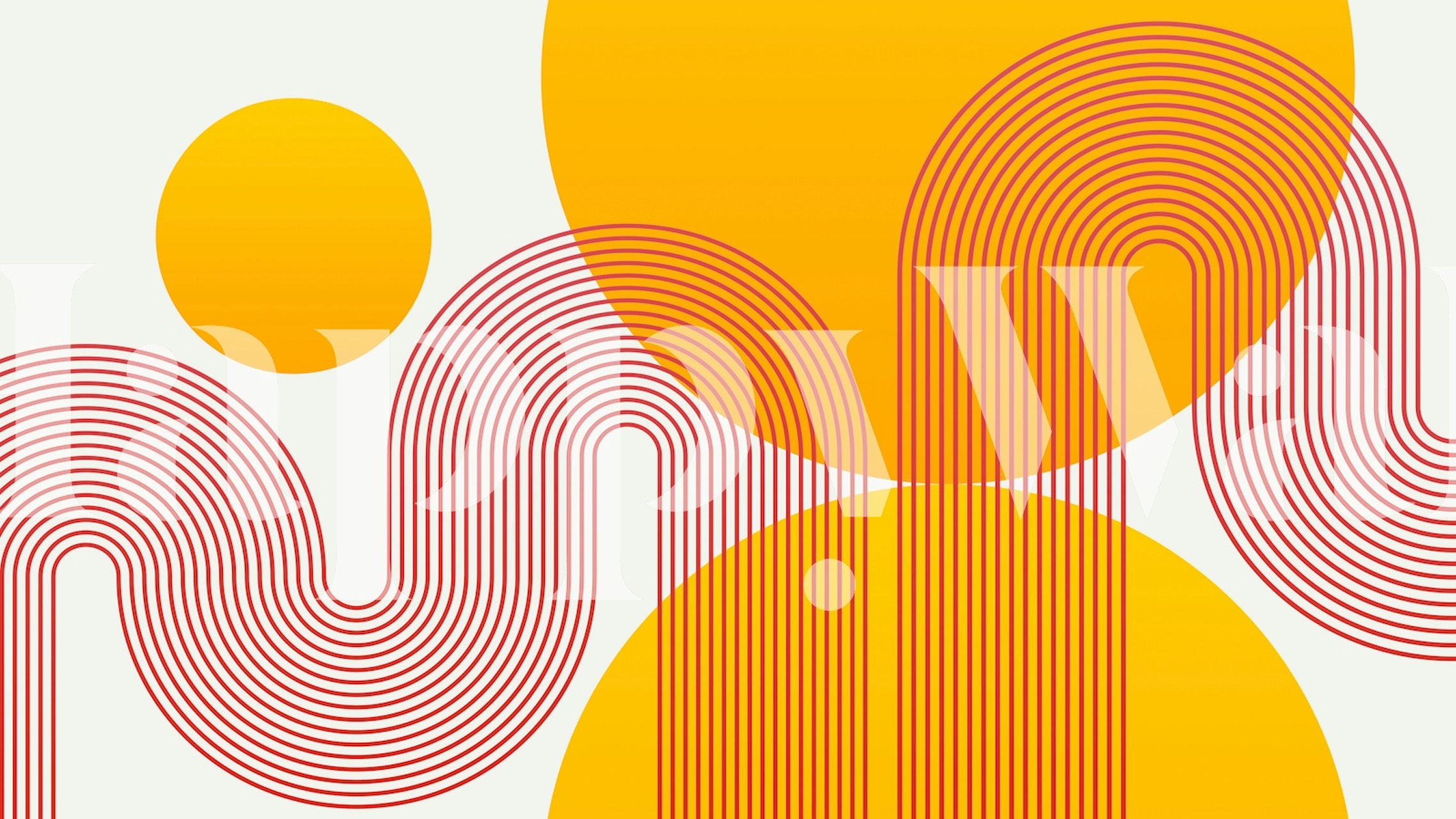 Sunny Curvy Lines wallpaper displayed in a room