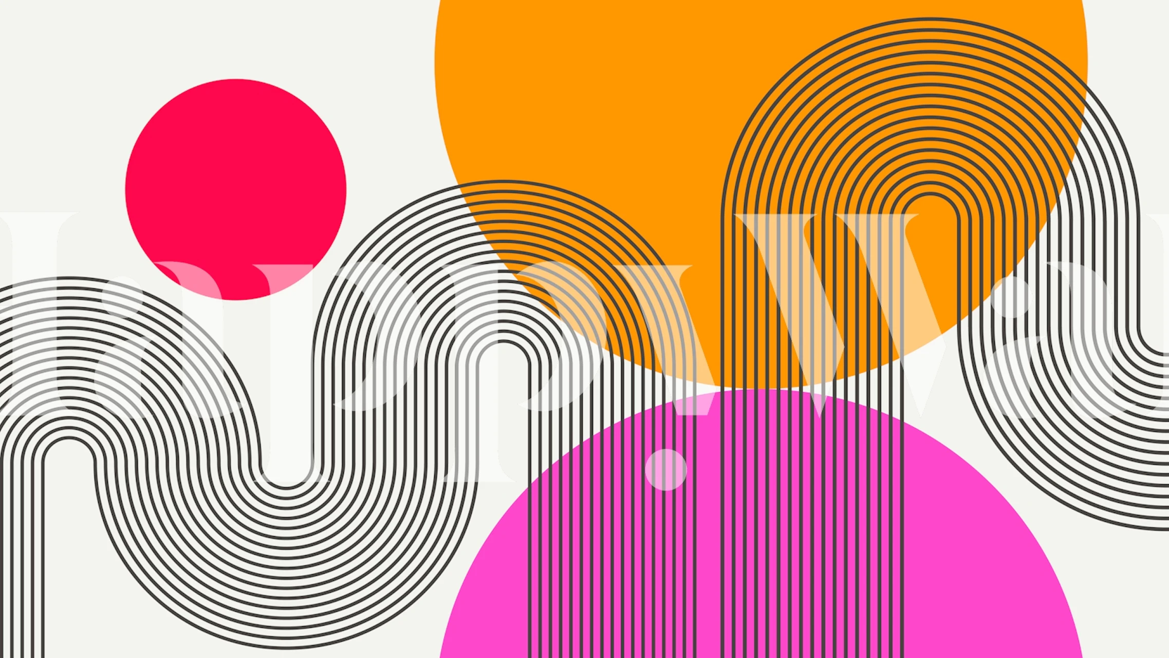 Šarena apstraktna pozadina s valovitim linijama i geometrijskim oblicima