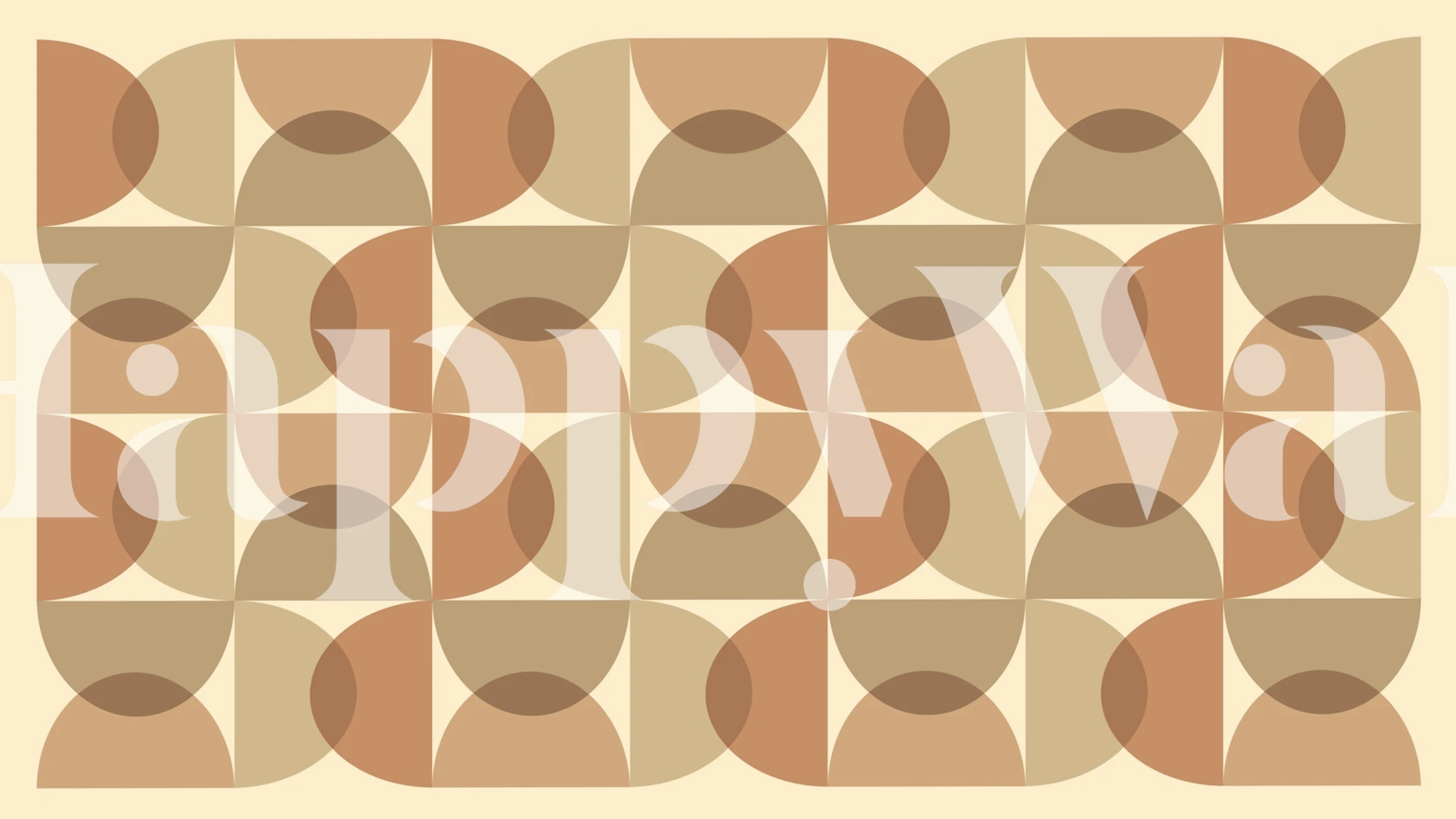 Soft Autumn Shapes Minimalist behang in een kamer