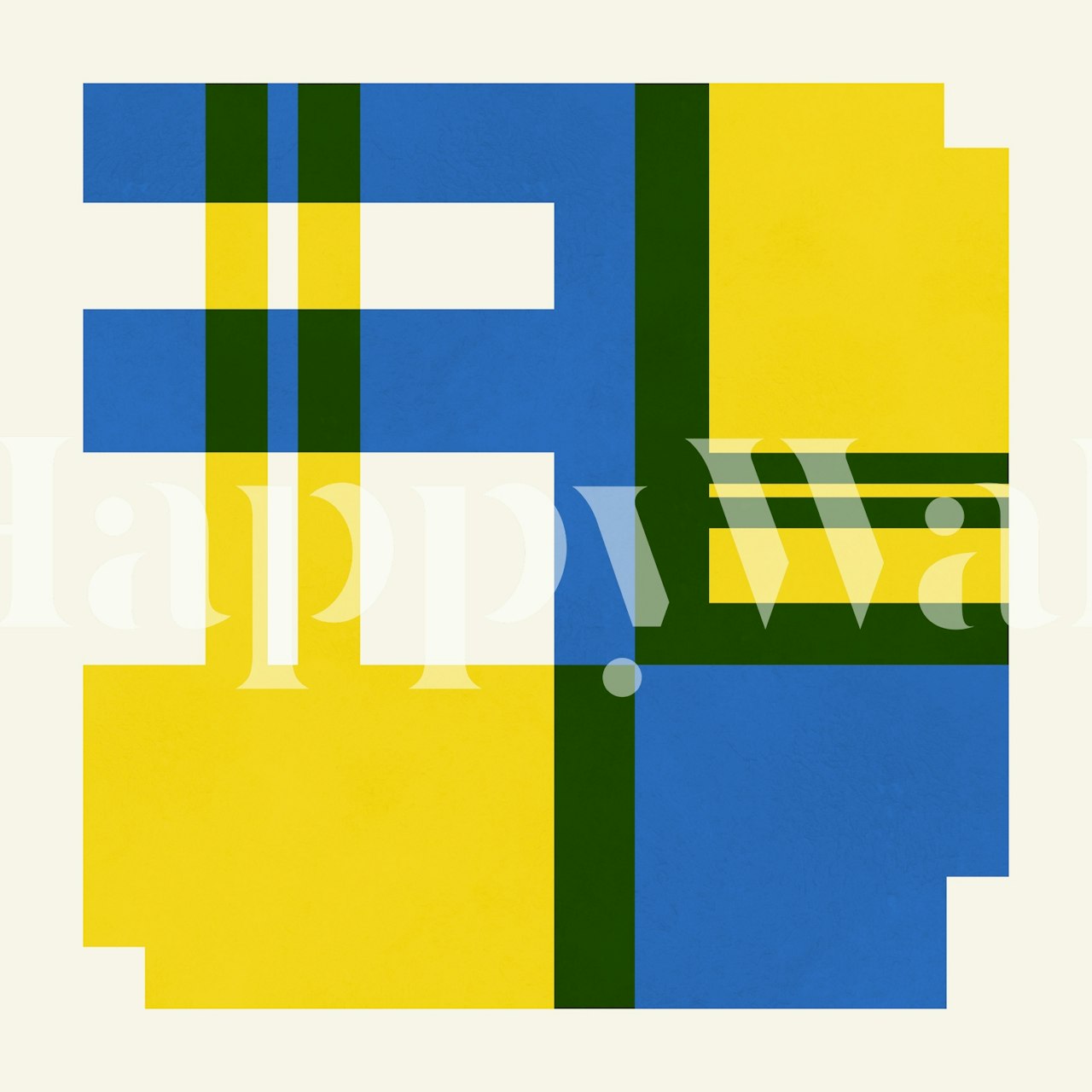 Geometric layers wallpaper in a stylish room