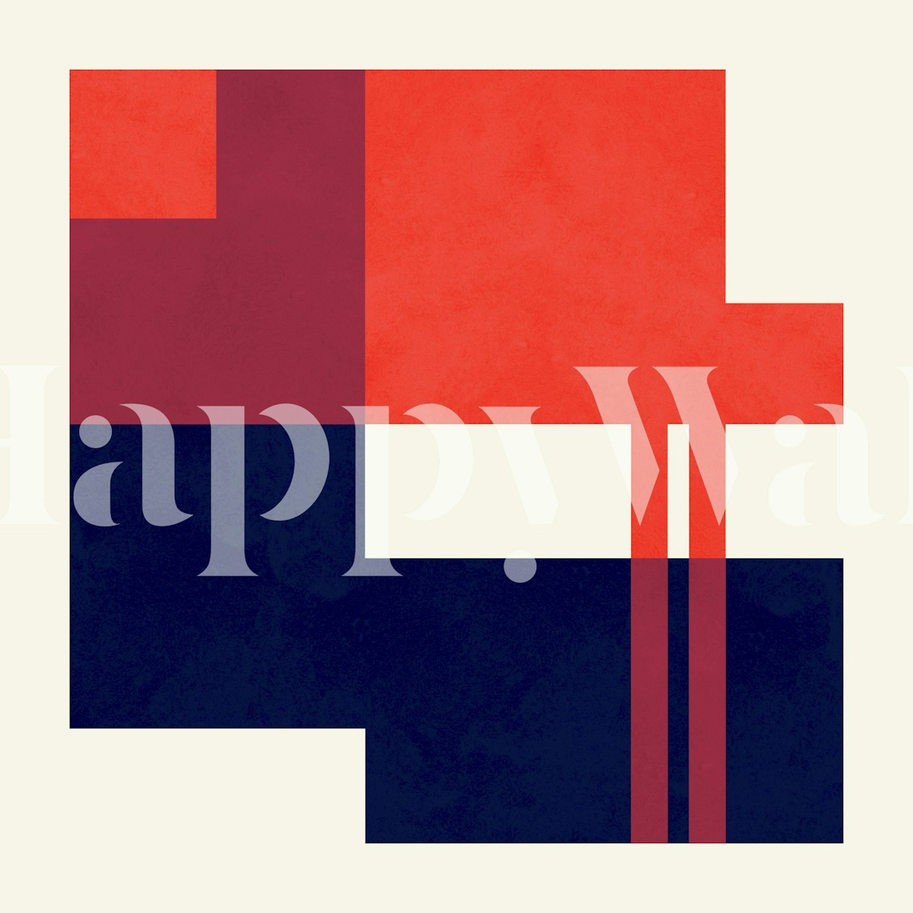 Geometric layers wallpaper in a modern room