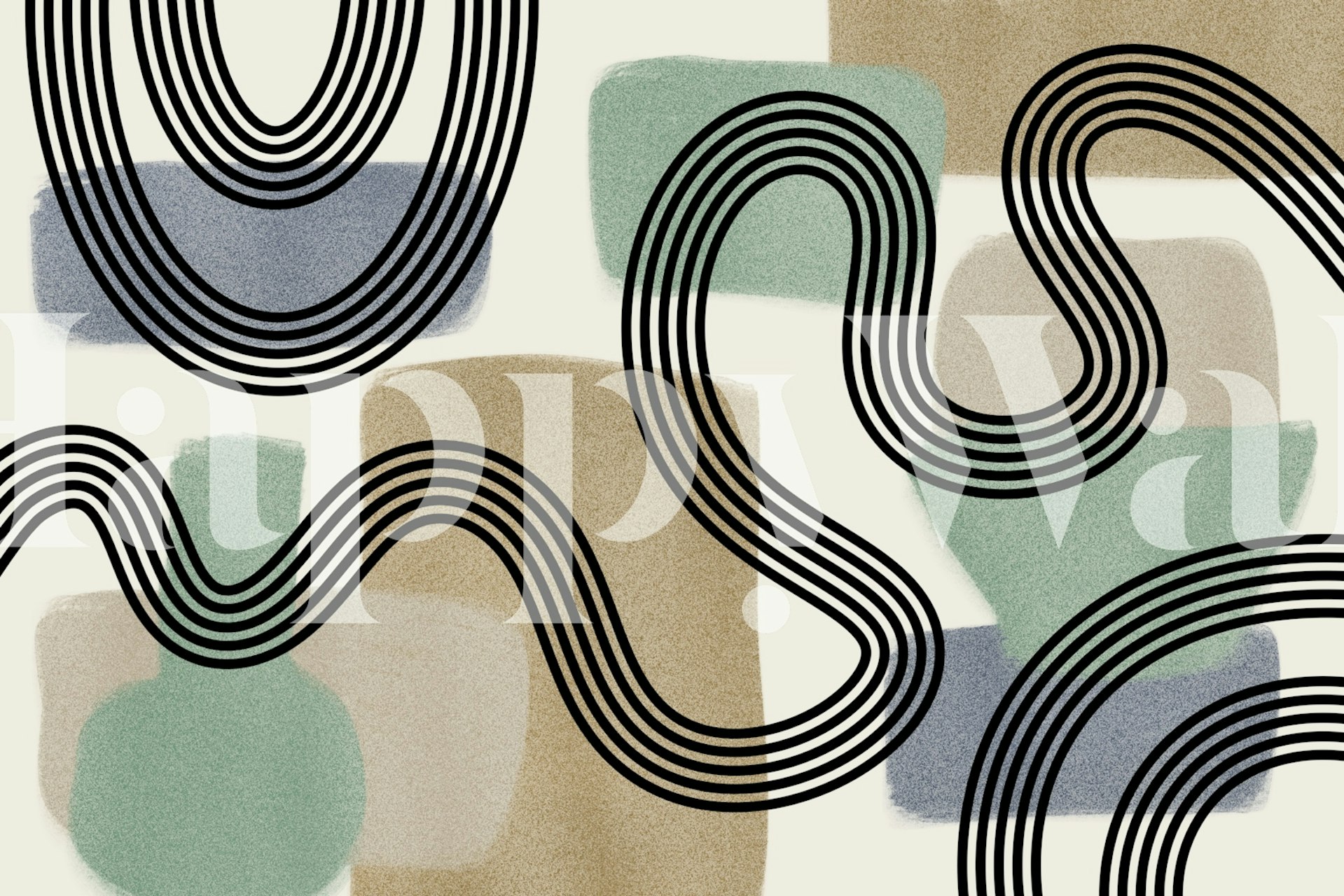 Abstract Deco wallpaper tyylikkäässä huoneessa