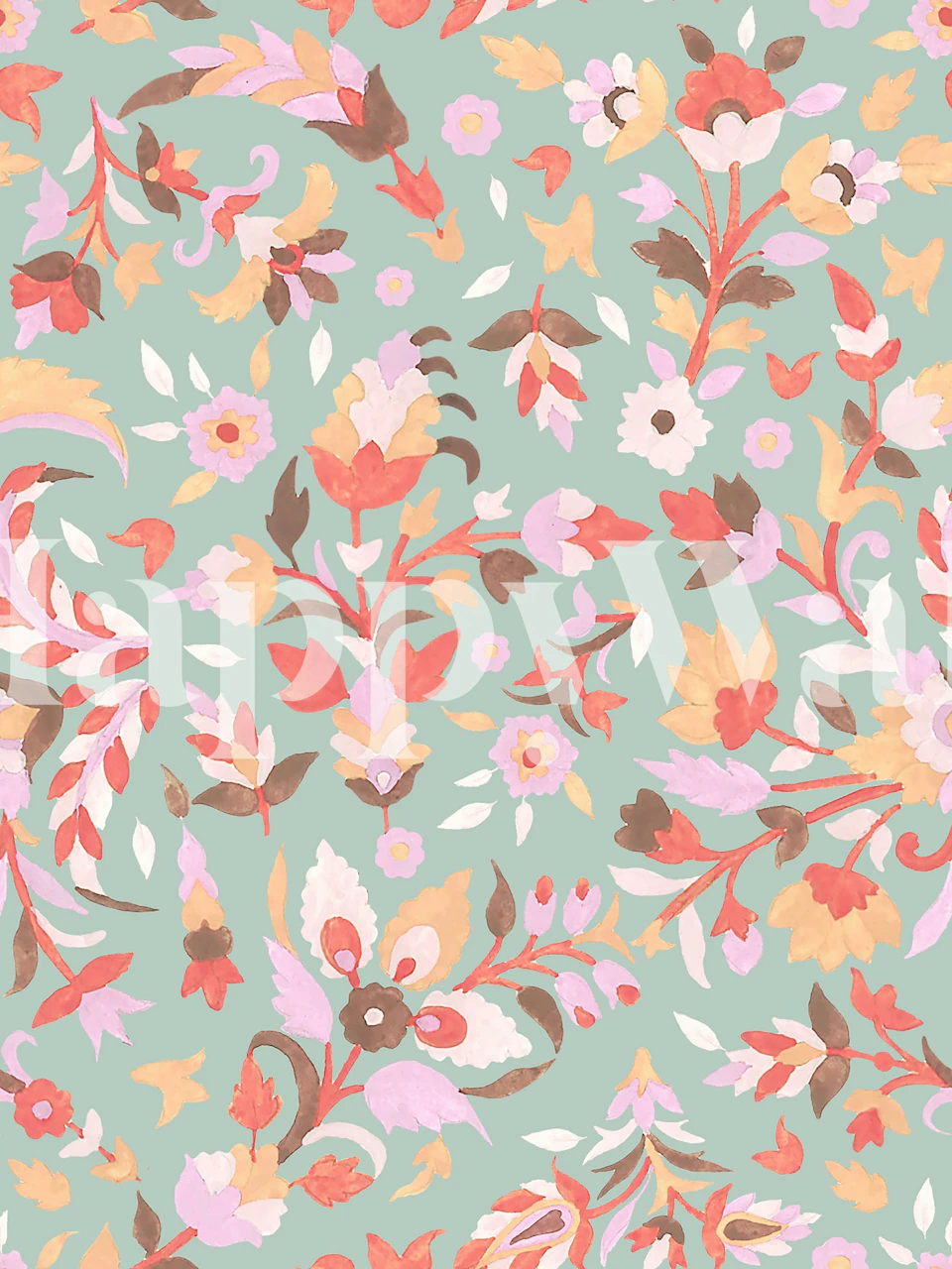 Pashmina Paisley - Flower 6 wallpaper in a room