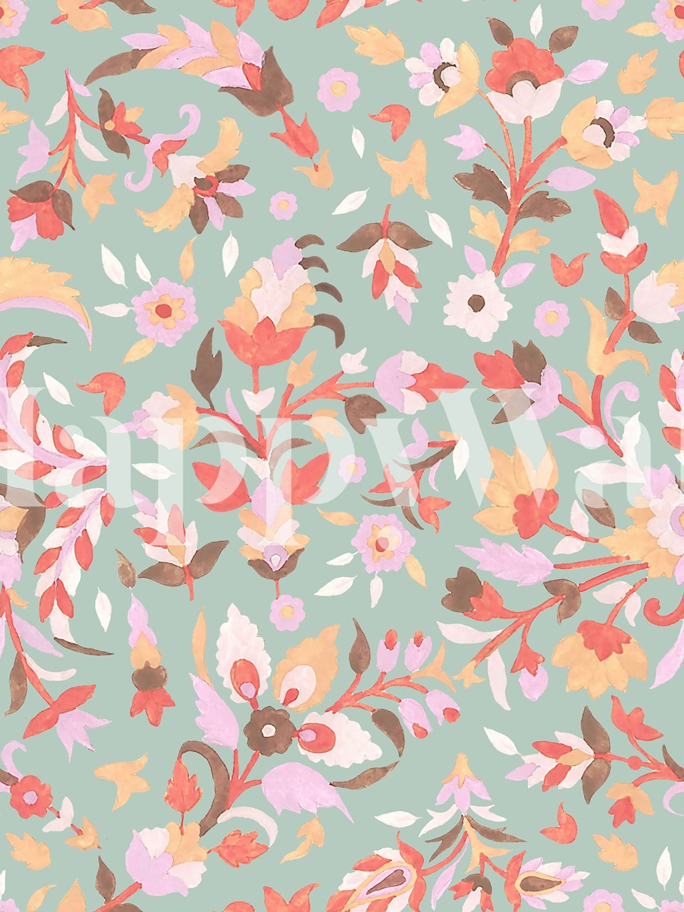 Pashmina Paisley - Flower 6 Tapete in einem Raum