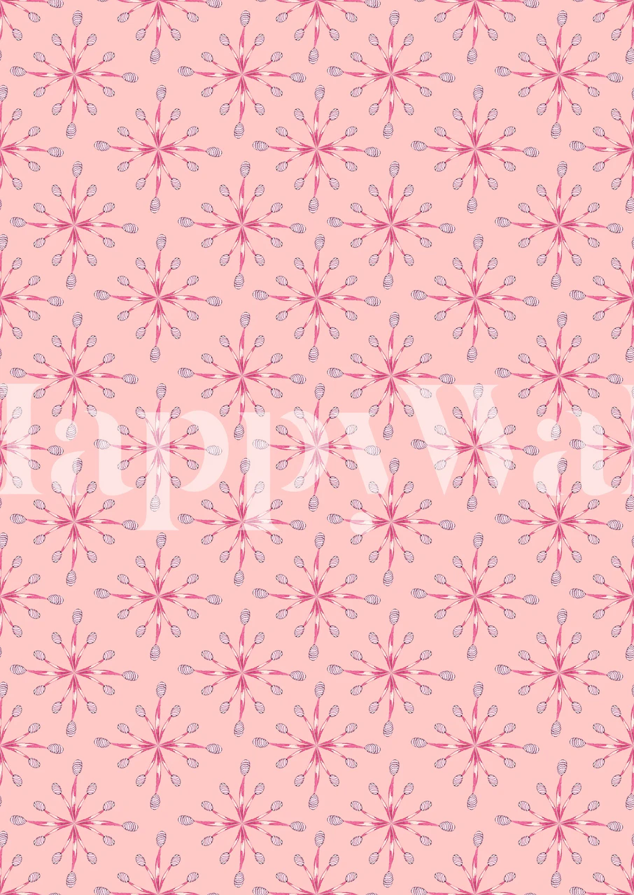 Floral wallpaper design in a room