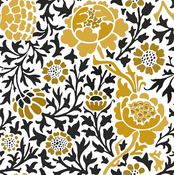 Wood Block Print Pattern William Morris Style