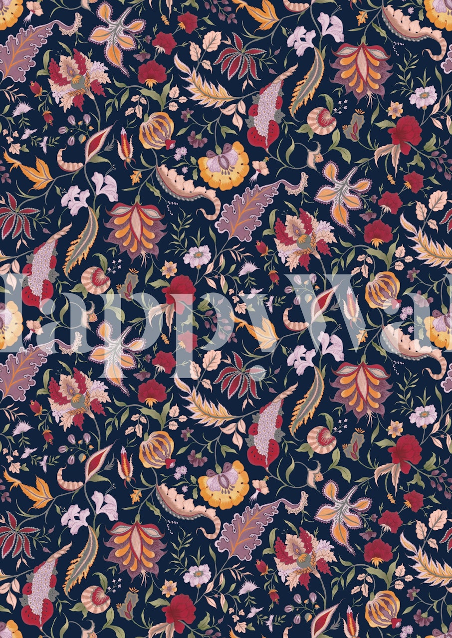 Calico Chintz - 6 floral wallpaper in a room