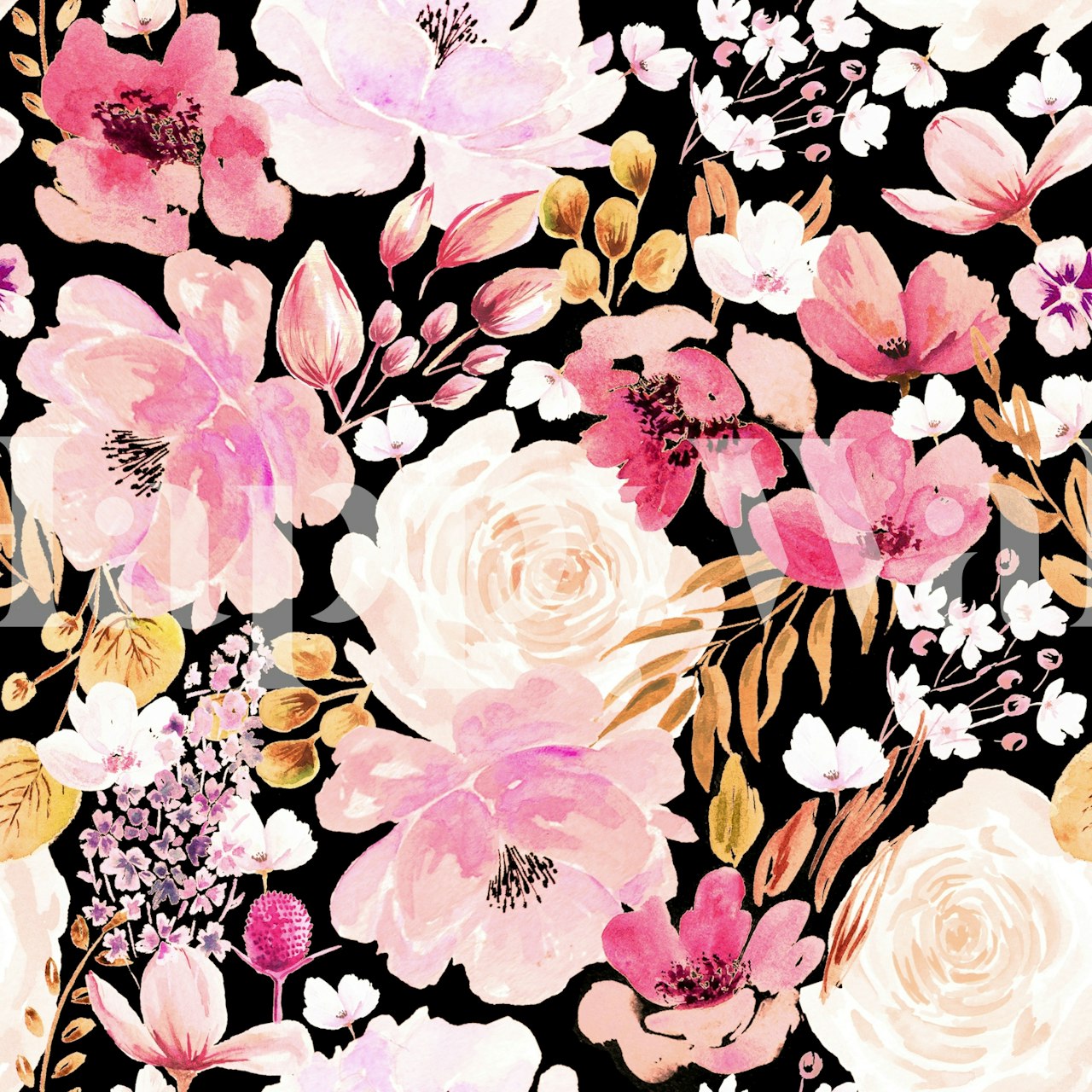 Ταπετσαρία Floral Chaos σε ρύθμιση δωμάτιου