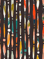 Colorful dripping lines dark brown carta da parati