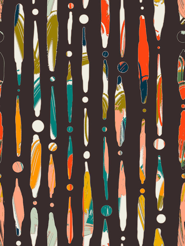 Colorful dripping lines dark brown