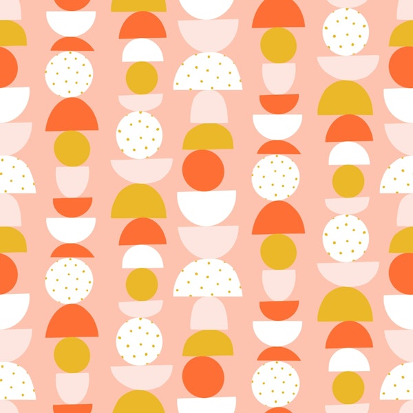 Warm Retro Stacks Circles and Semi Circles