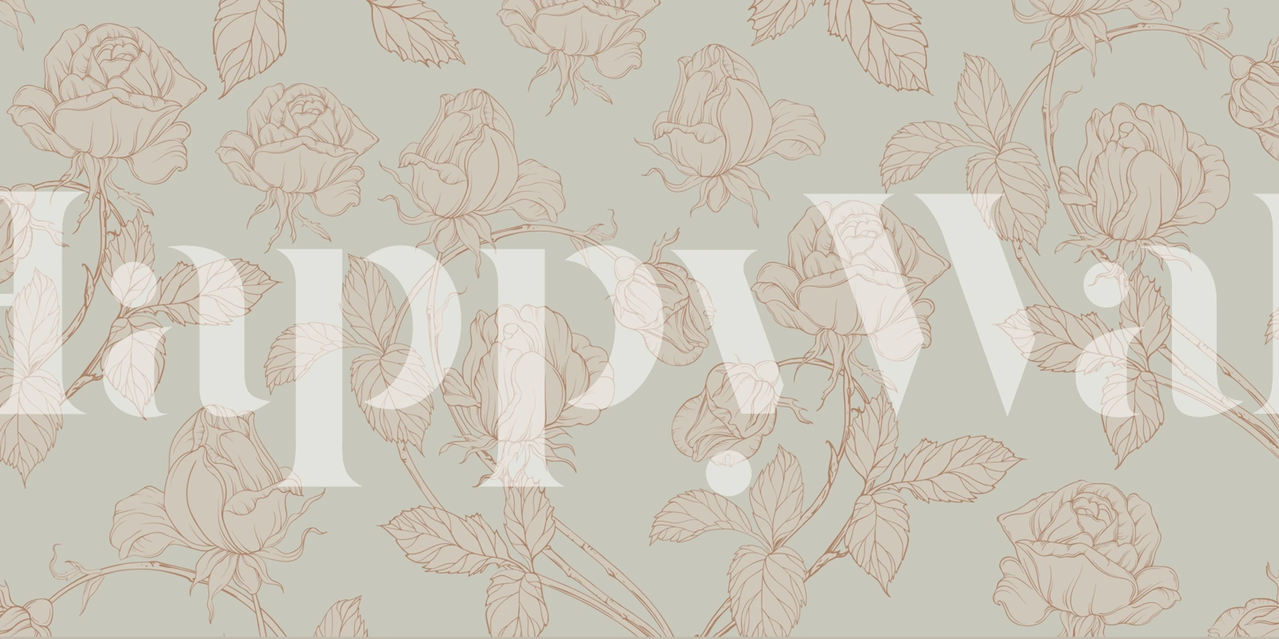 Neutral Flower wallpaper design in a room