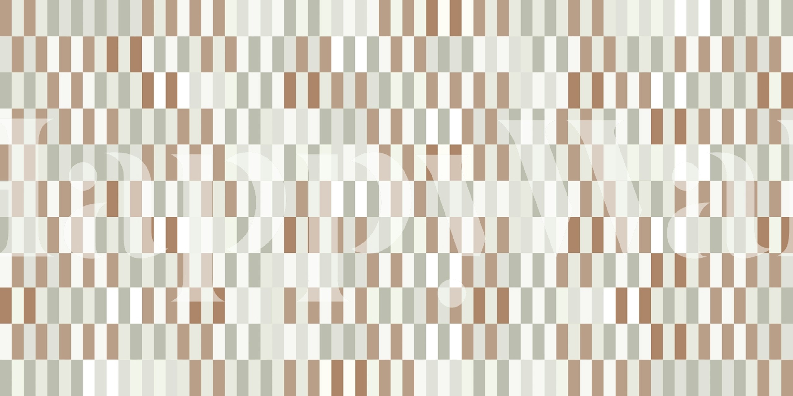 Earthy toned geometric blocks in beige, green, and white wallpaper