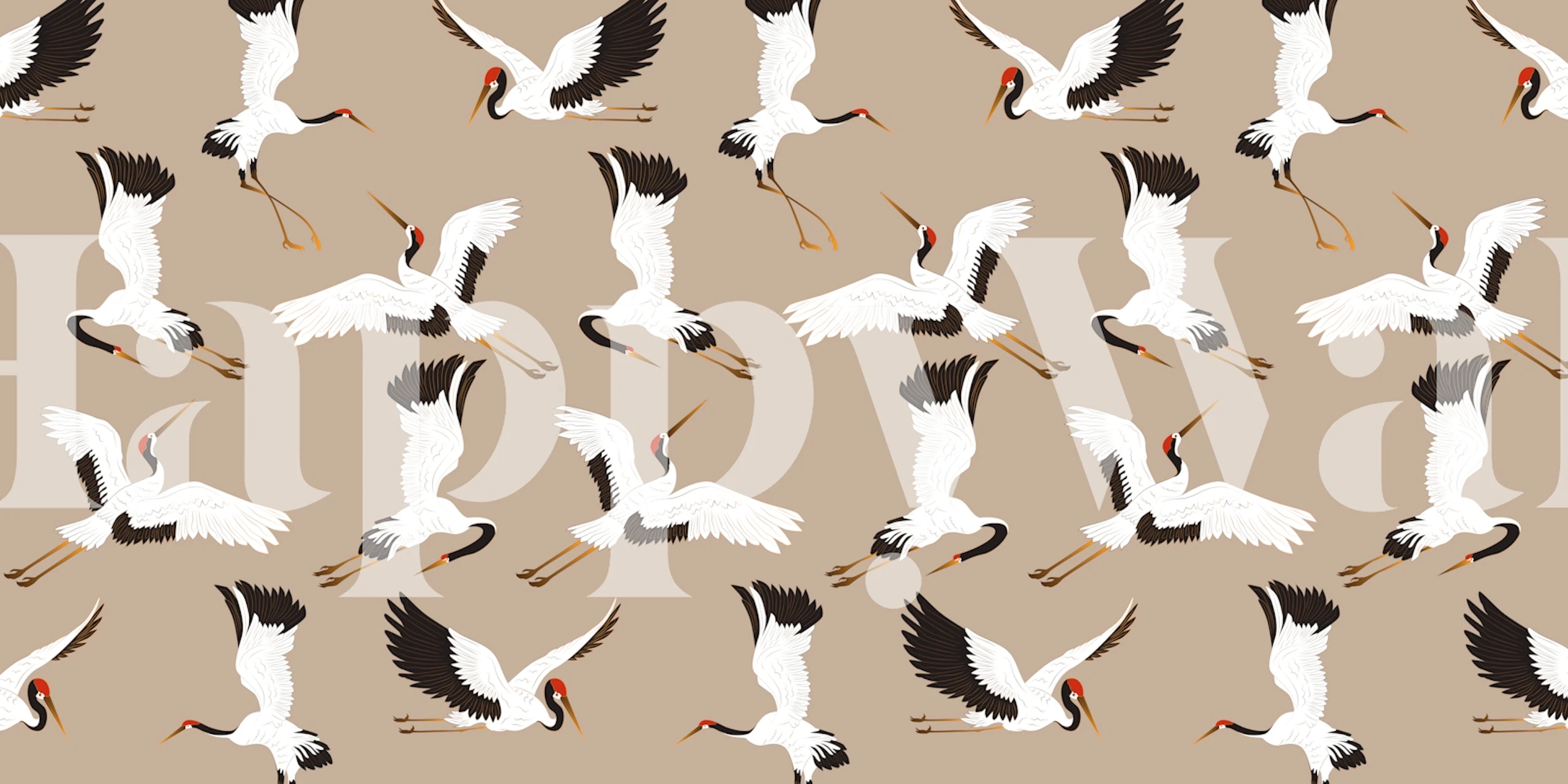 Brown Bird Tapete in einem Raum