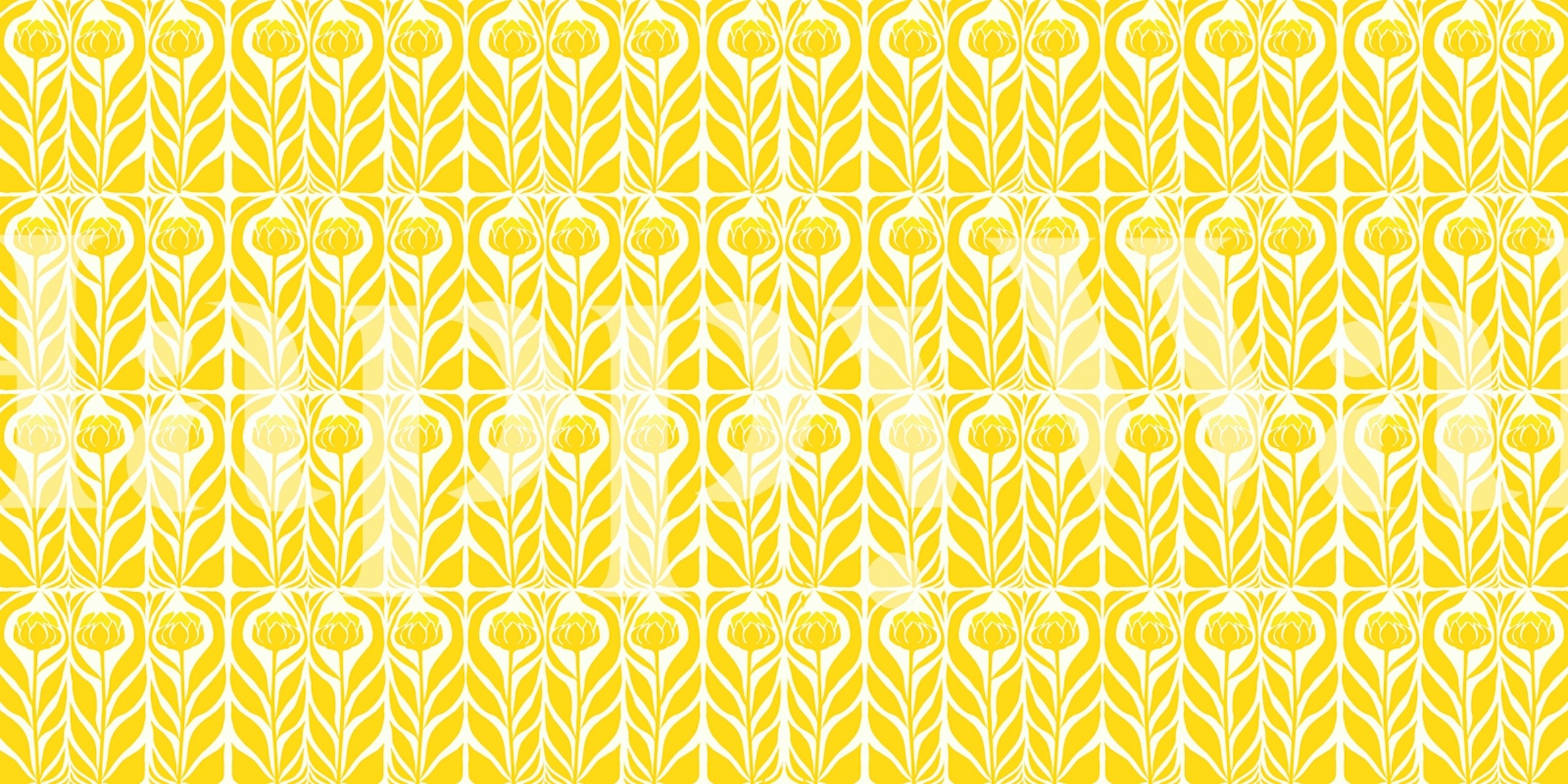 Yellow flower wallpaper design in a room
