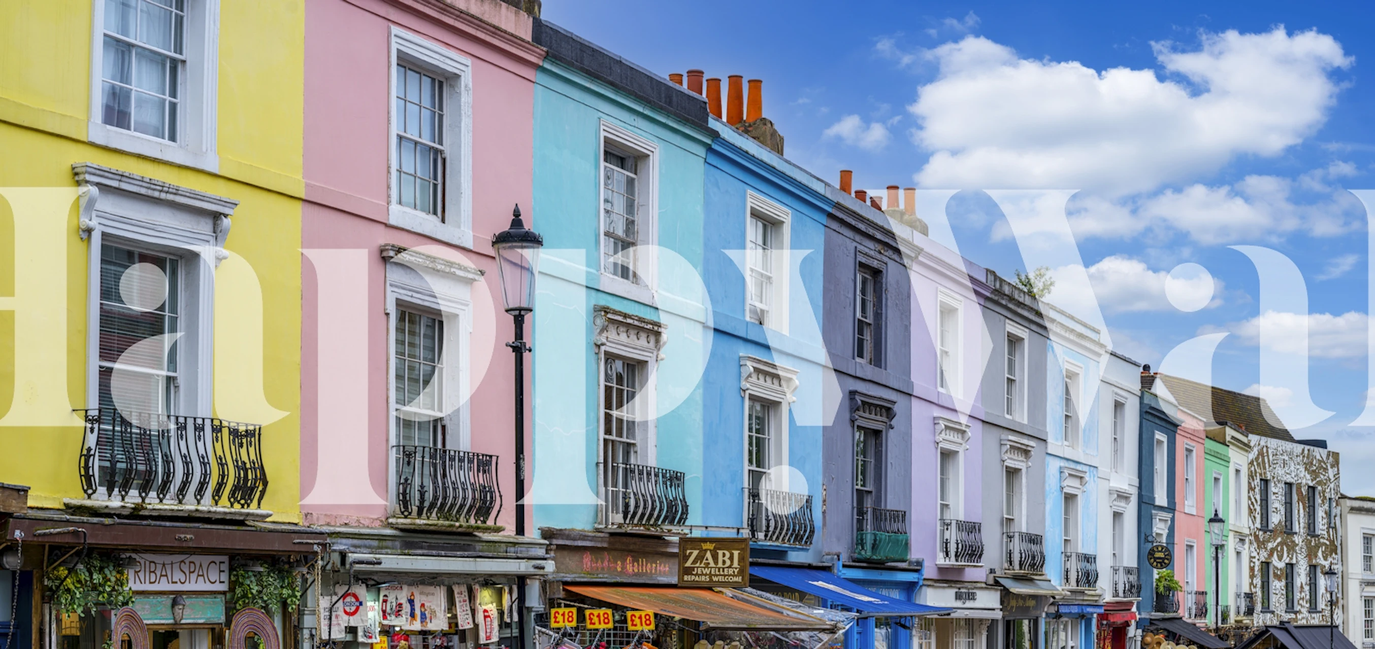 Notting Hill wallpaper featuring colorful houses