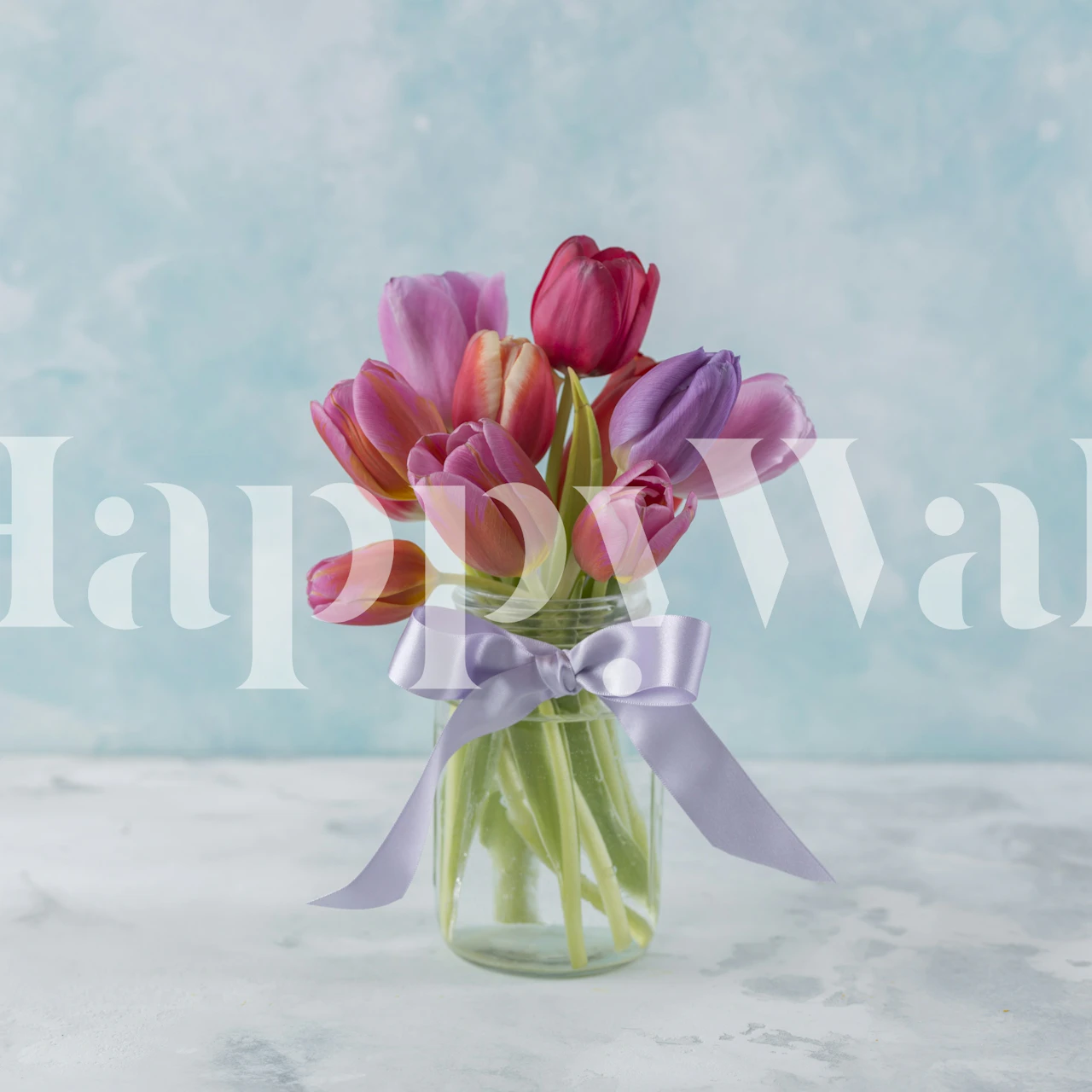 Elegant Tulips wallpaper in a room setting