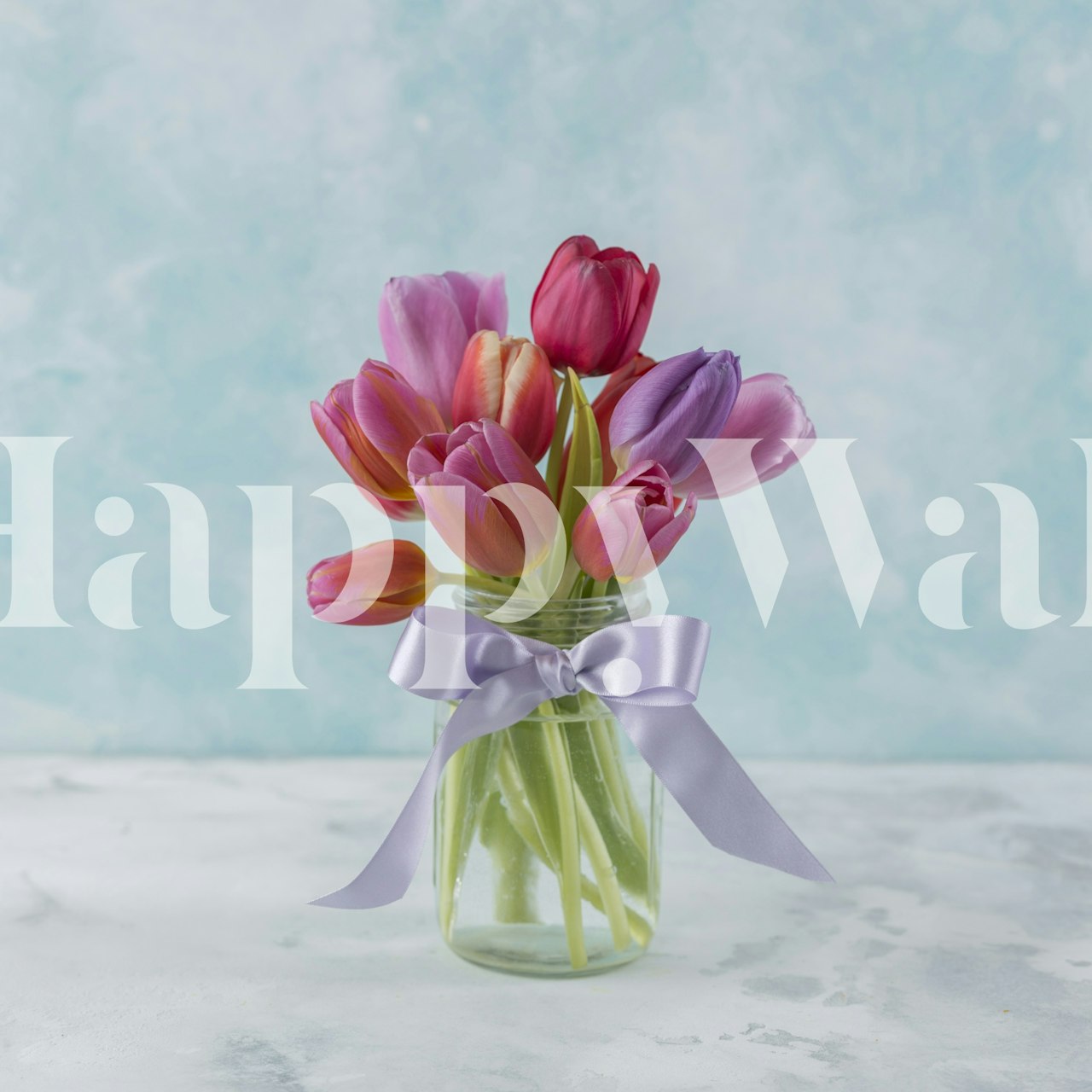 Elegant Tulips wallpaper in a room setting