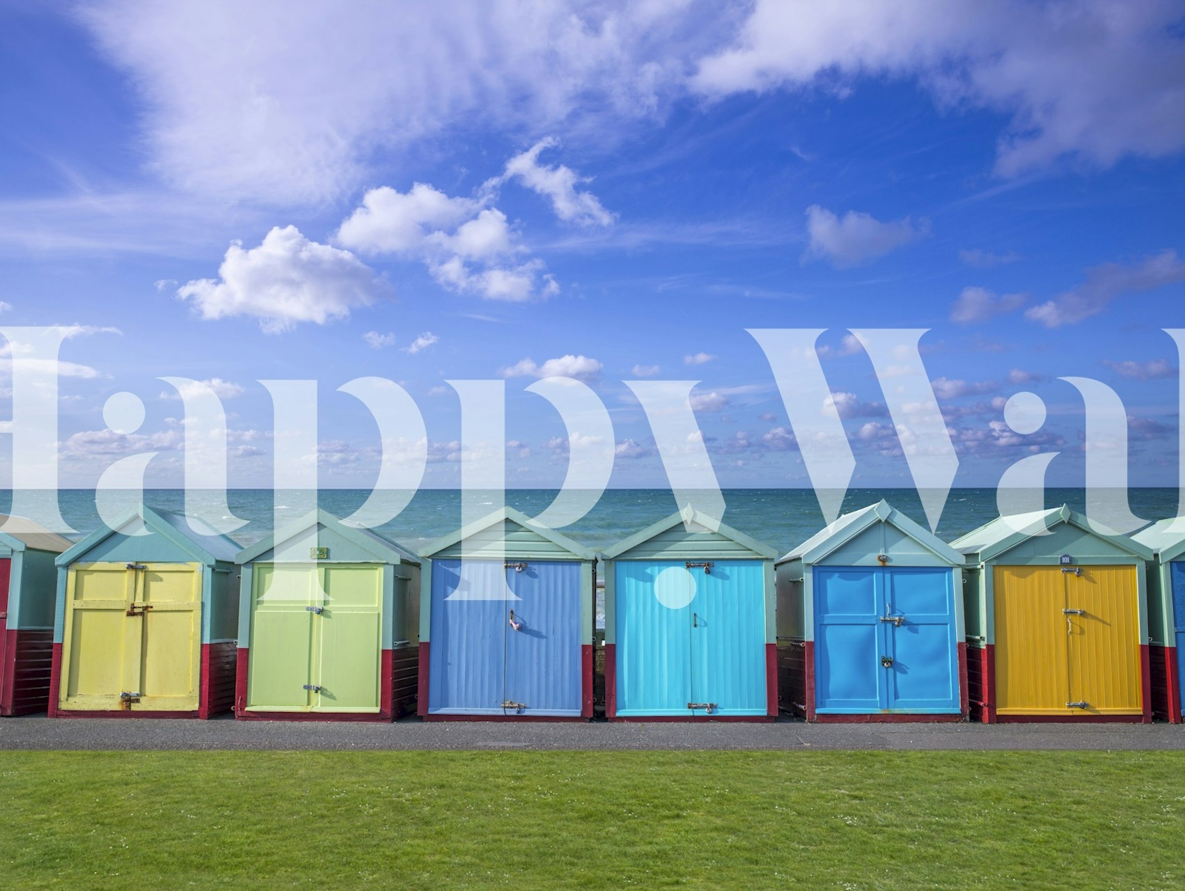 Värikäs Coastal Cabins tapetti huoneessa