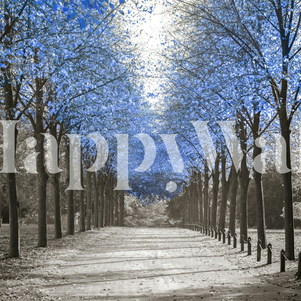 Avenue of Blue Trees Tapete in einem Raum