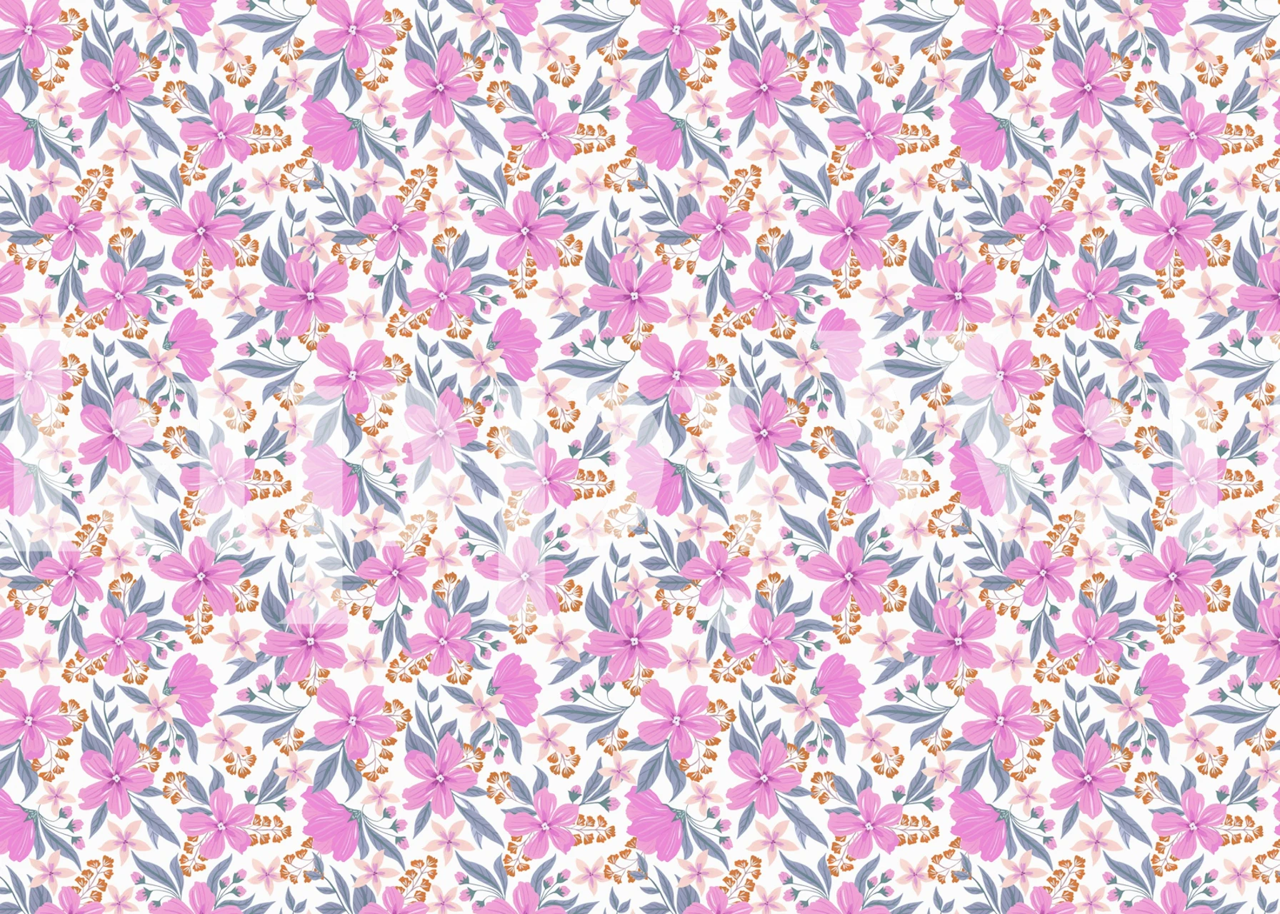 Hot pink floral Wanddesign