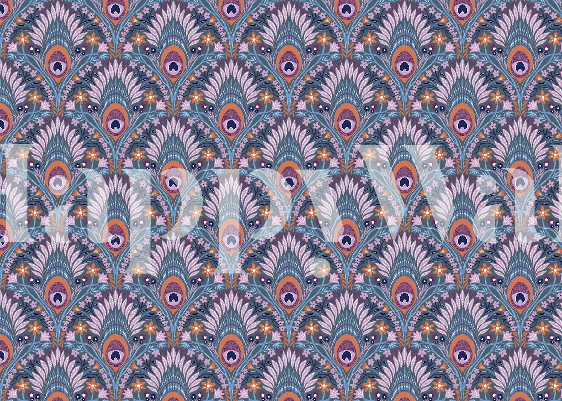 Nature glam blue wallpaper v místnosti