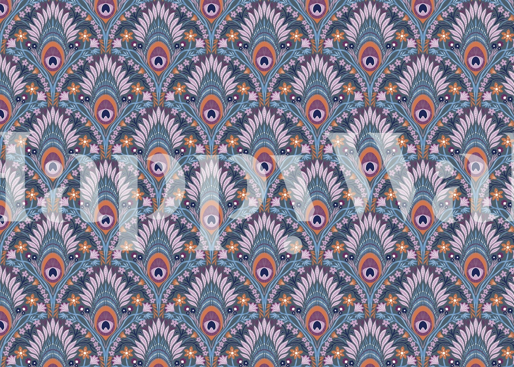 Nature glam blue wallpaper in a room