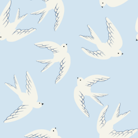 Flying Birds - White Doves, Blue ταπετσαρία