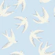 Flying Birds - White Doves, Blue