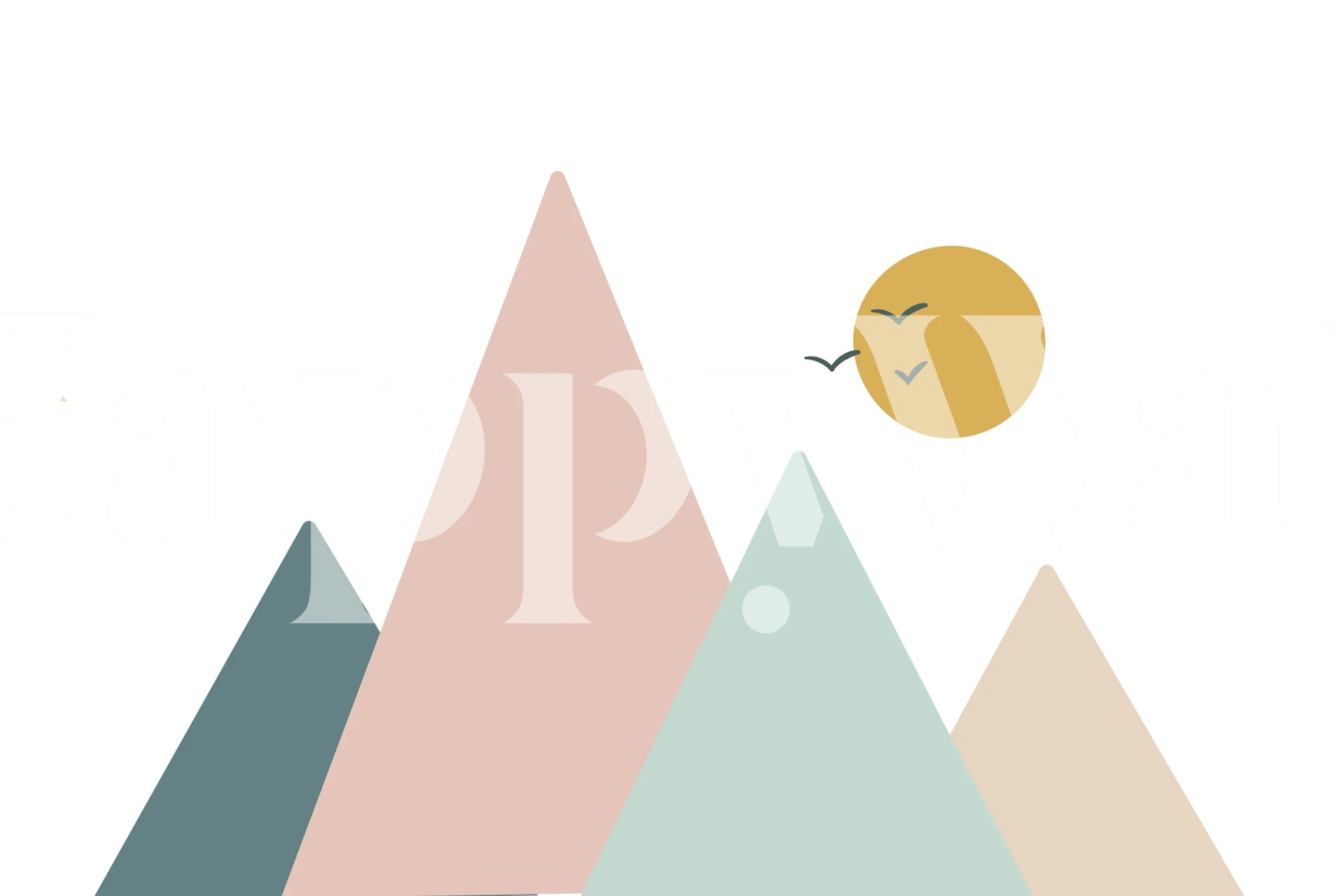 Tyylitellyt pastellivuohet leikkisän auringon kanssa, boheemi-inspiroitu muotoilu