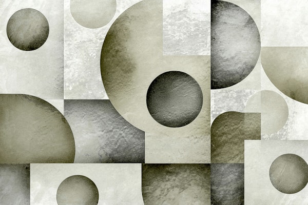 Abstract Circles in Creme Green