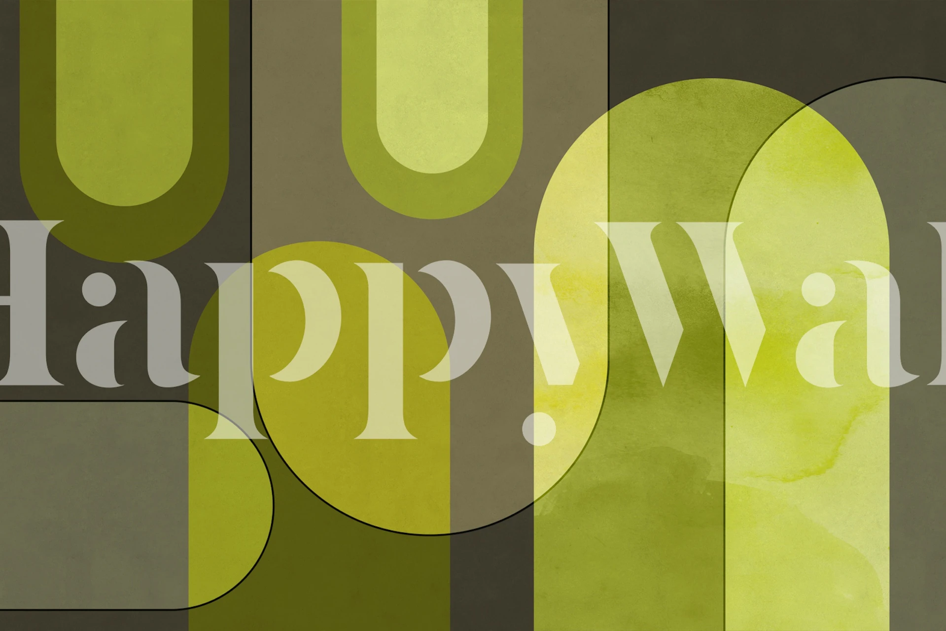 Geometric shapes in earthy green and brown tones wallpaper