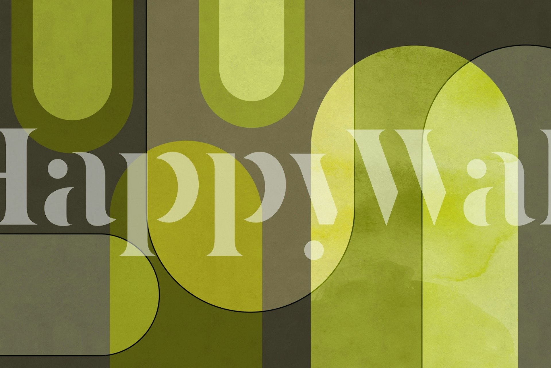 Geometric shapes in earthy green and brown tones wallpaper