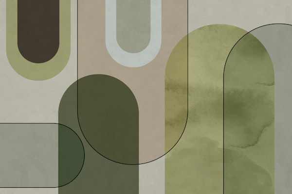 Abstract Arches Moody Green