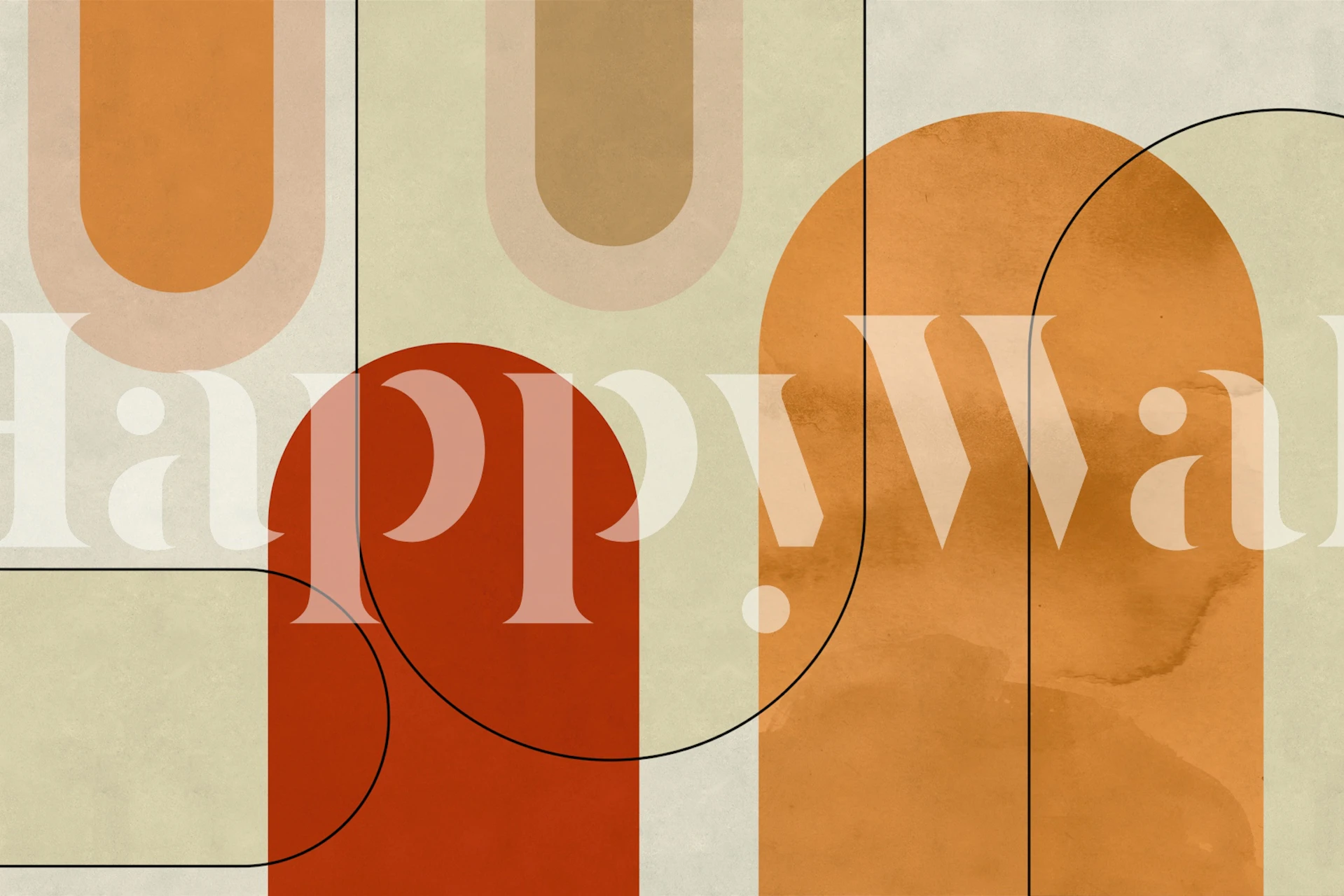 Abstract Arches Autumn Colors wallpaper in a room