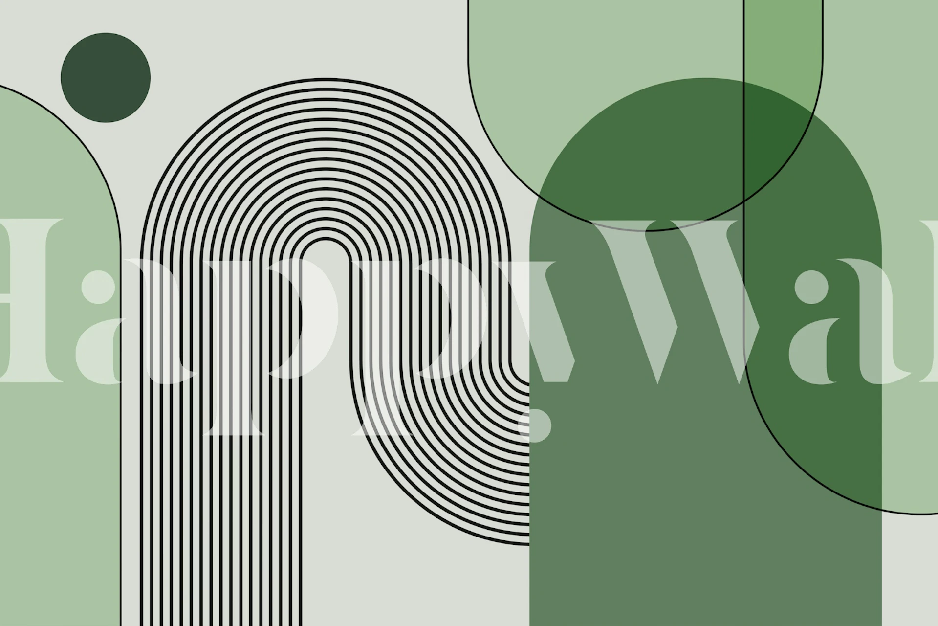 Abstract arches wallpaper in a modern room