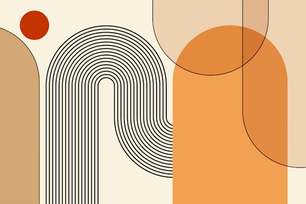 Abstract Arches Warm Creme