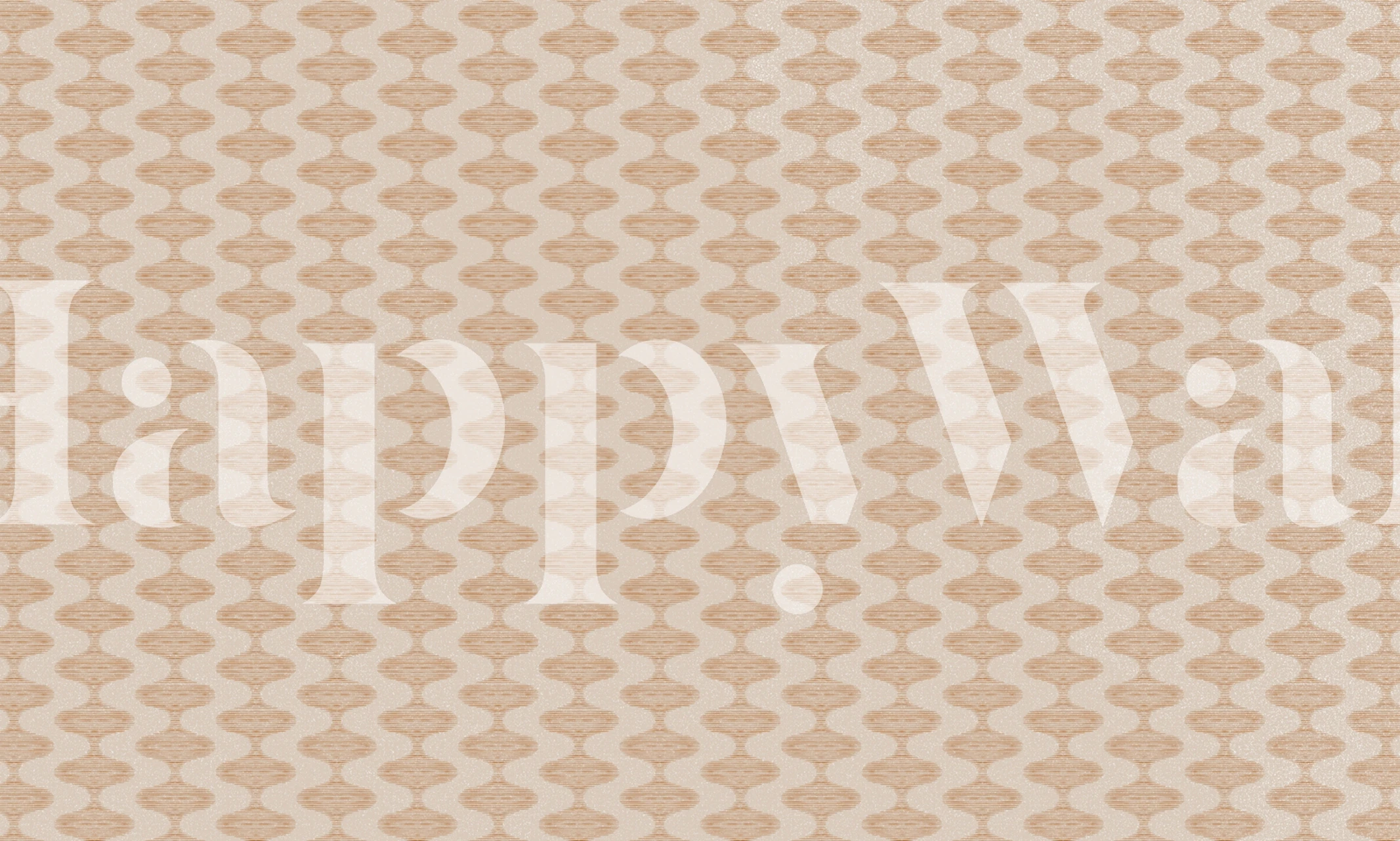 Retro waves orange Tapete in einem Raum