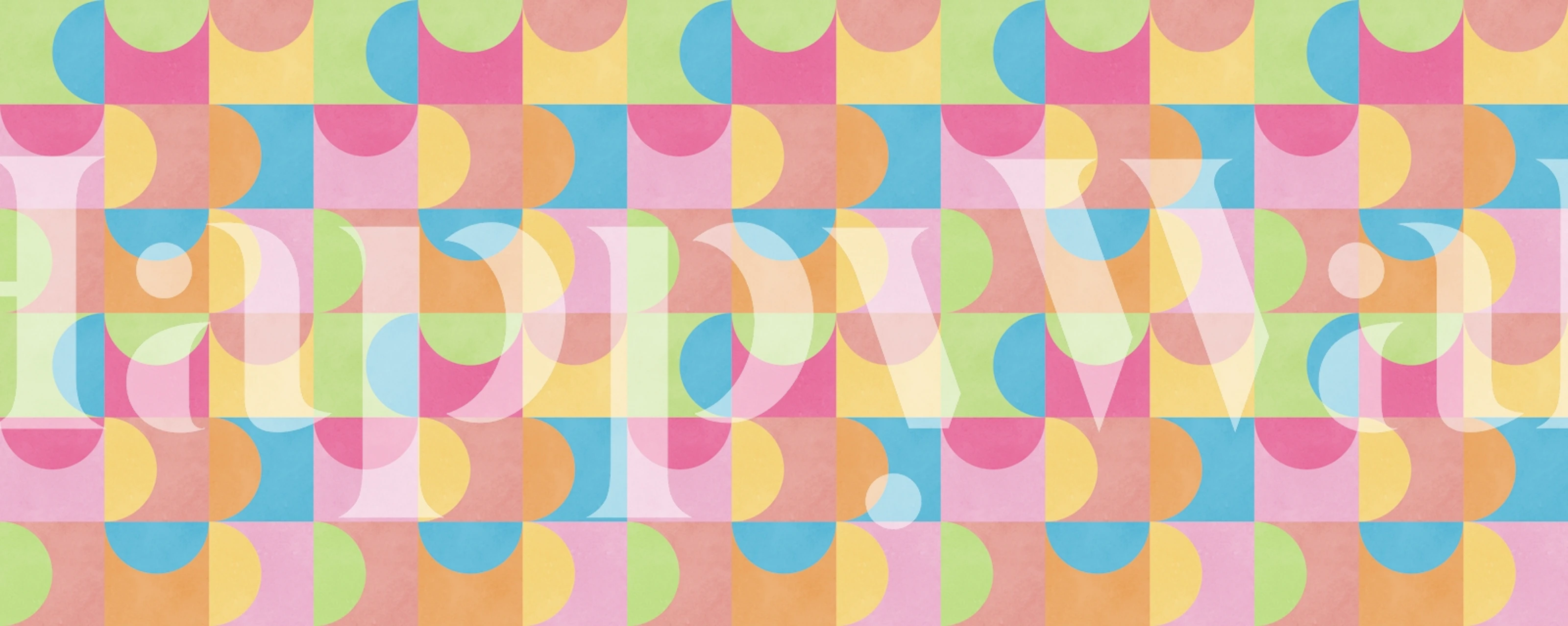 Papel de parede colorido Circle art 6 em um quarto