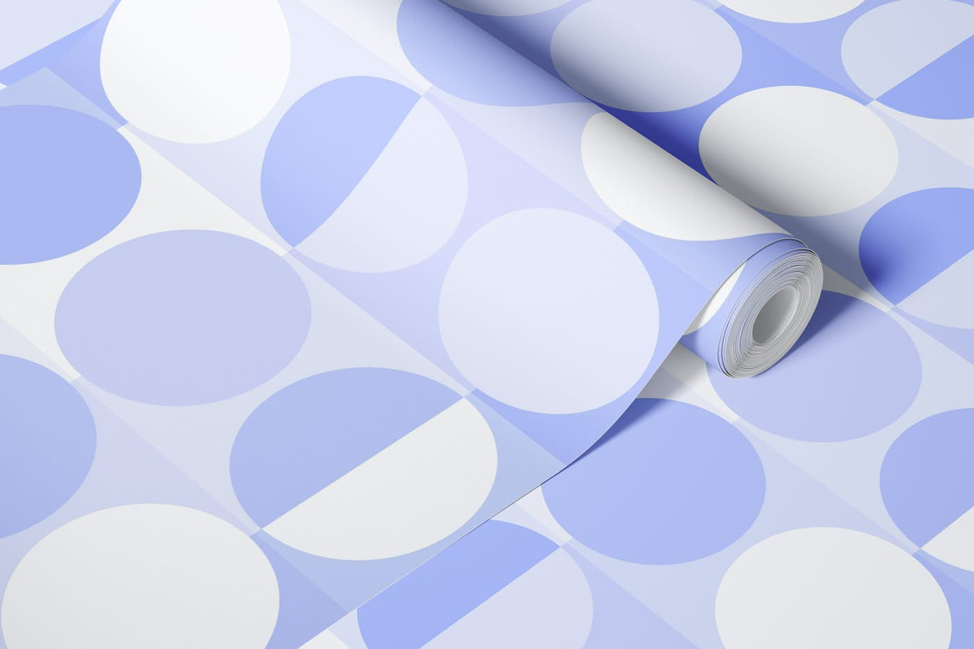 SS - Minimal geometric blue circles wallpaper roll