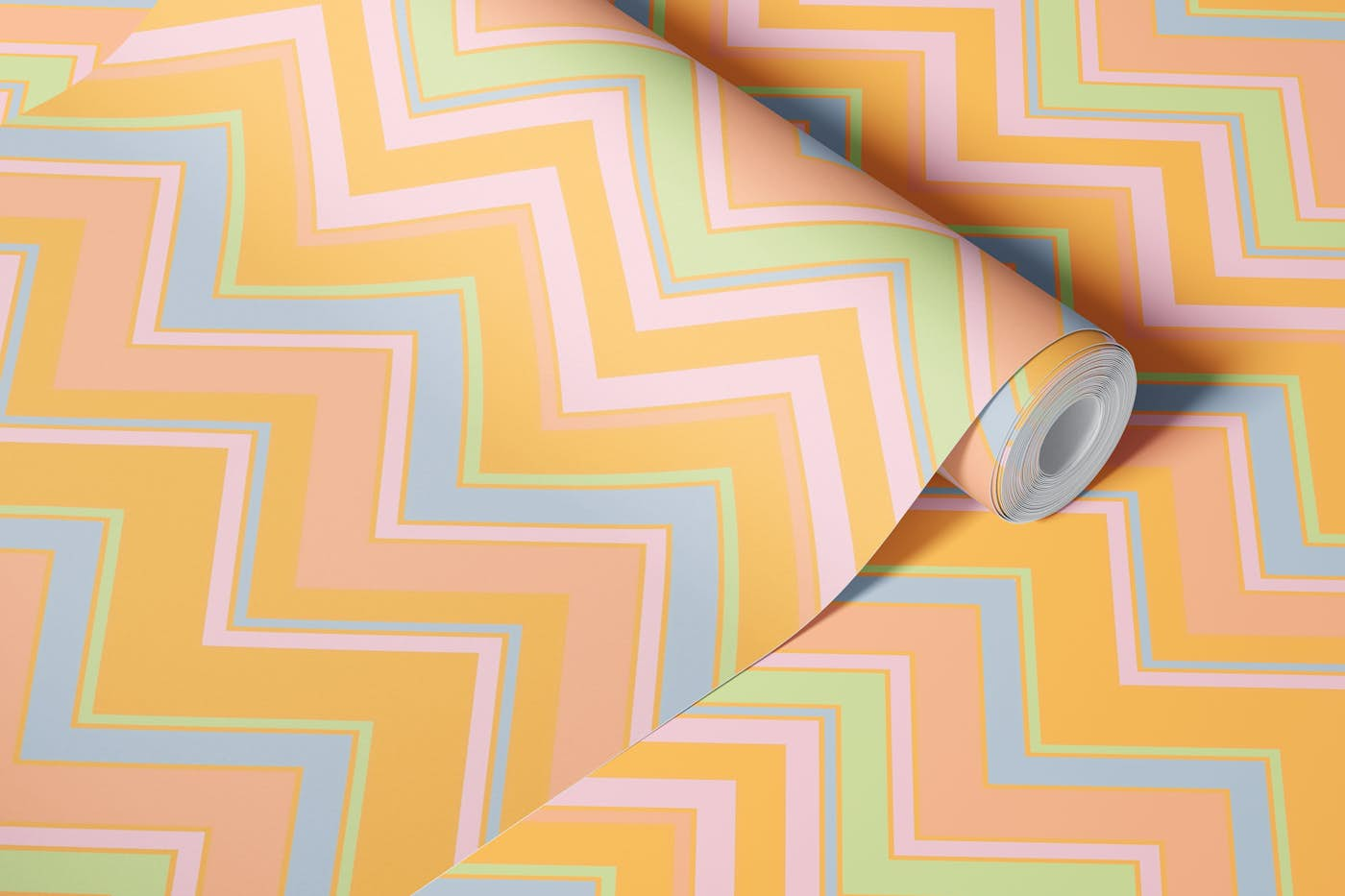 SS - Colourful zigzag wallpaper roll