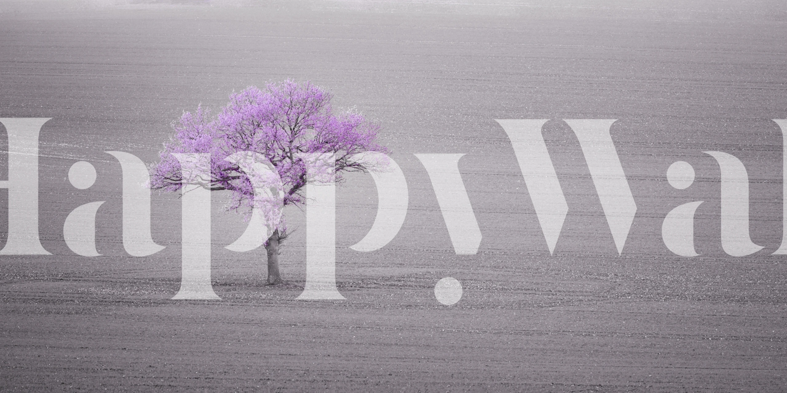 Lone tree wallpaper in a modern room