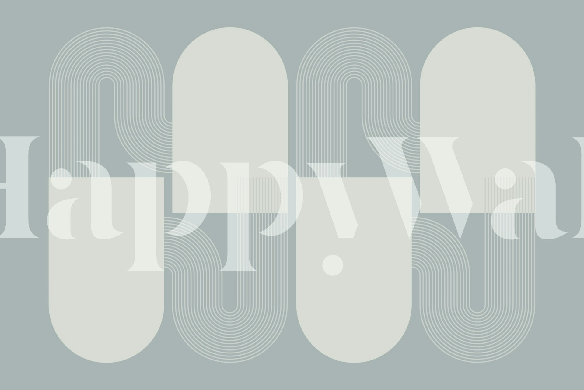 Abstract mid-century arches wallpaper in a room