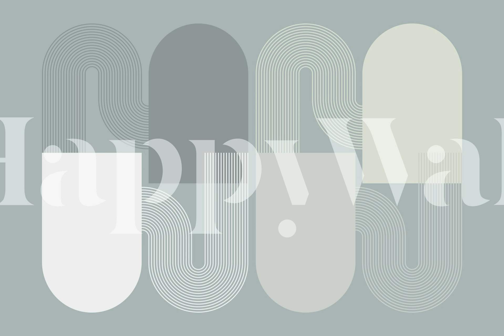 Tapeta Abstract Mid Century Arches vystavená v místnosti