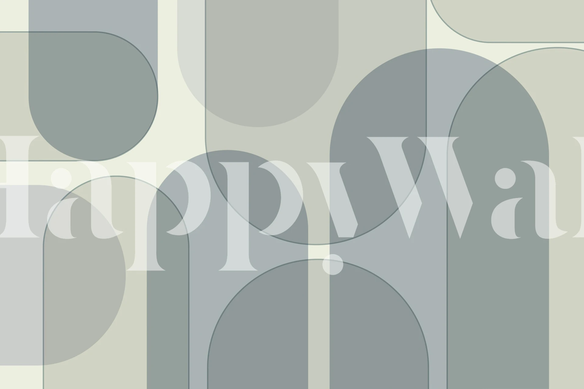 Abstract Mid Century Arches tapet i ett rum