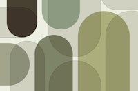 Abstract Mid Century Arch Geometry Green tapete