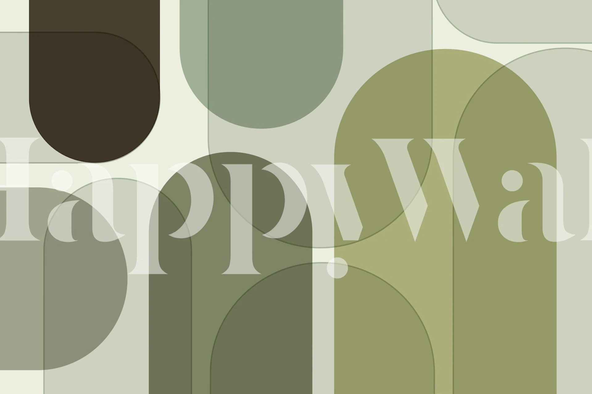 Abstract mid-century tapettimuotoilu vihreänä