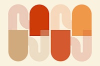 Abstract Mid Century Autumn Arch Geo tapete