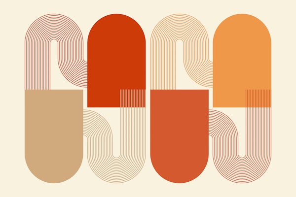 Abstract Mid Century Autumn Arch Geo