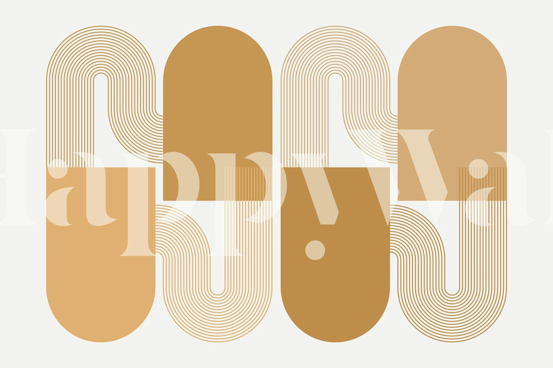 Abstract Mid Century Tapete in einem Raum